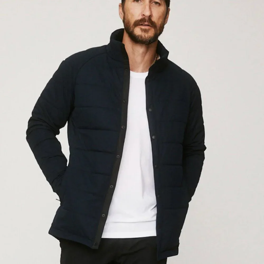 Walter Sky Men's navy Quilted Jacket l WS-J02 - Picture 1 of 9